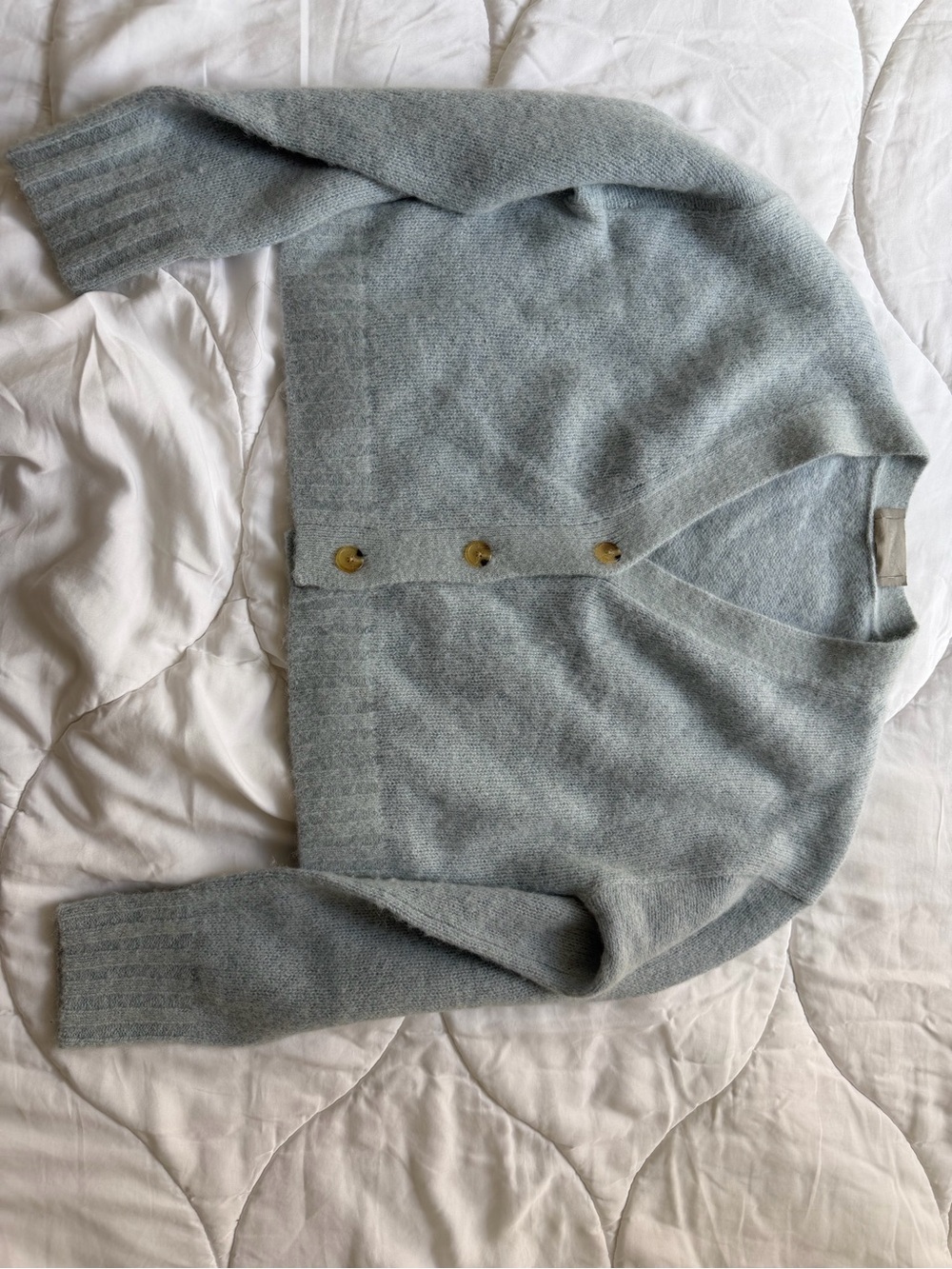 Everlane Heather Gray V-Neck Button Cardigan